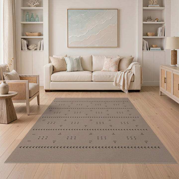 Brown Geometric Dot Area Rug