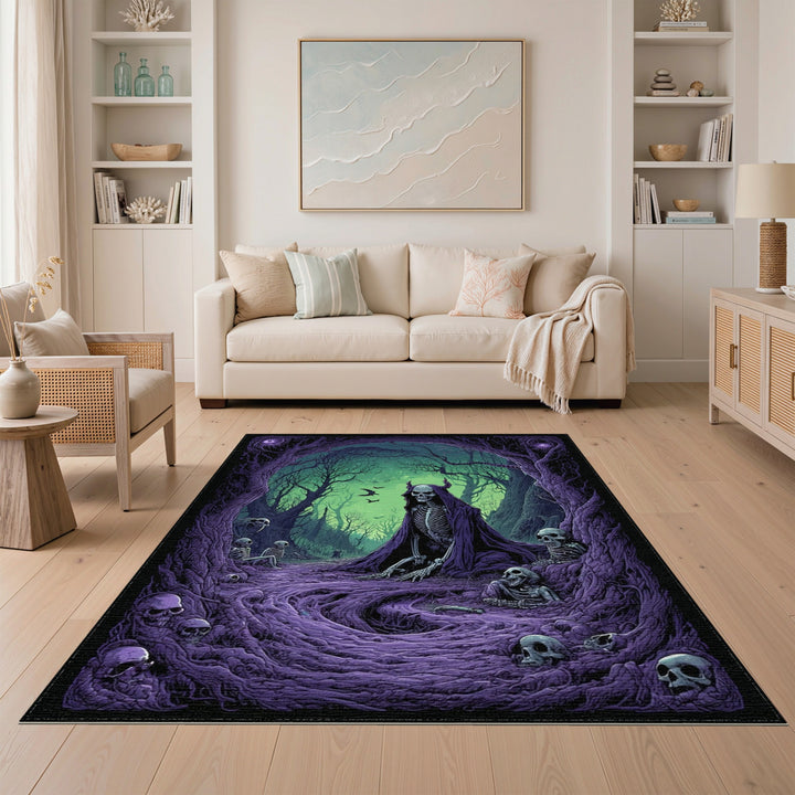Purple Skeleton Forest Area Rug