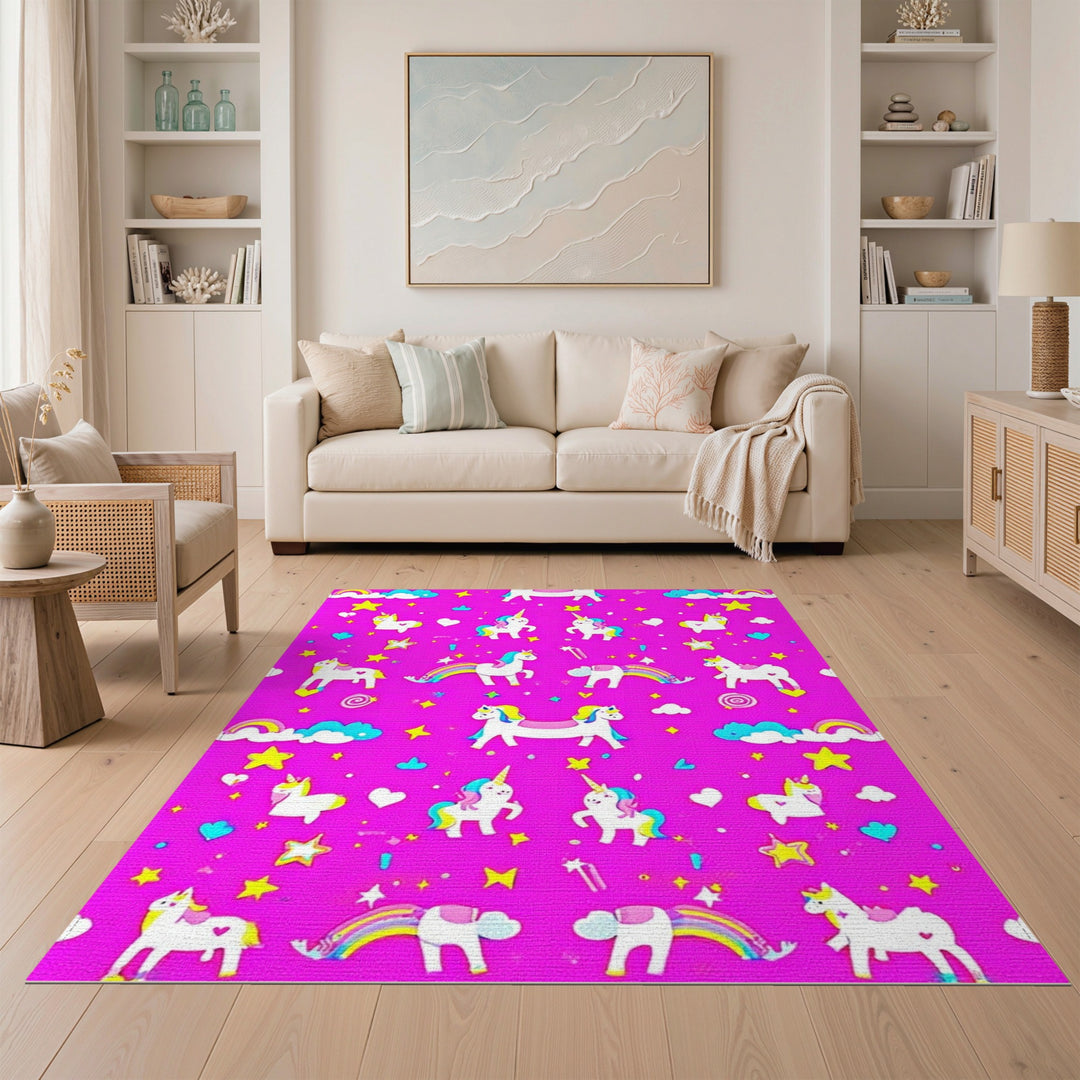 Pink Unicorn Magic Kids Area Rug