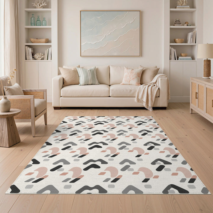 Modern Geometric Beige Area Rug