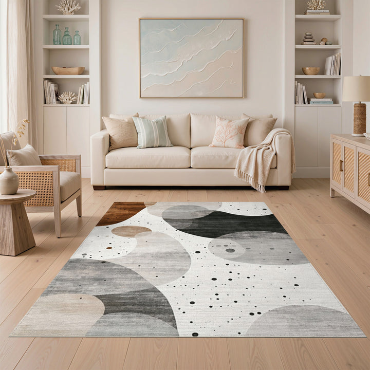 Abstract Brown Blob Area Rug