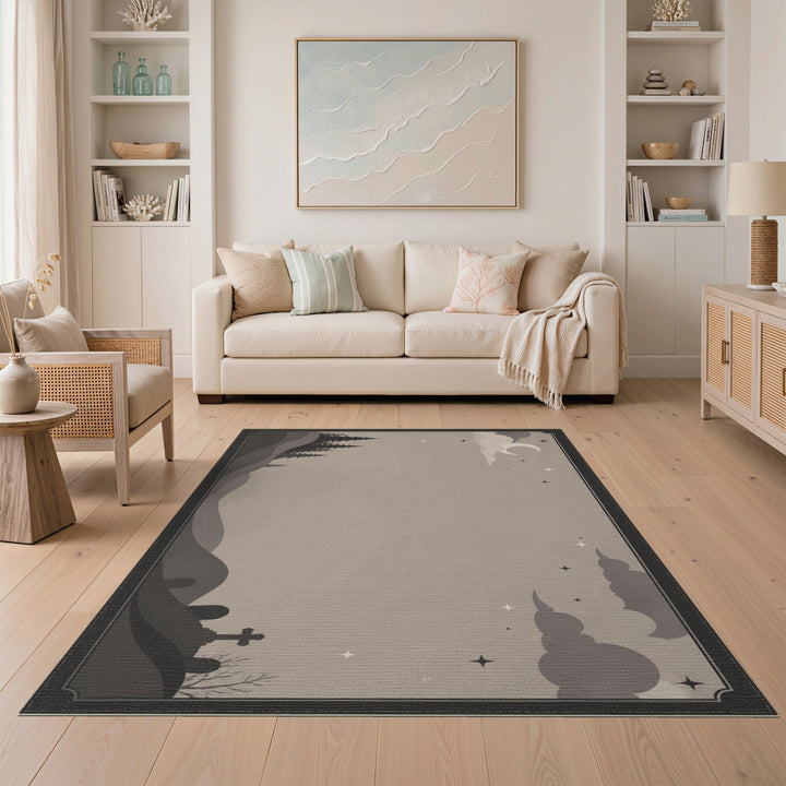 Moonlit Pine Forest Area Rug