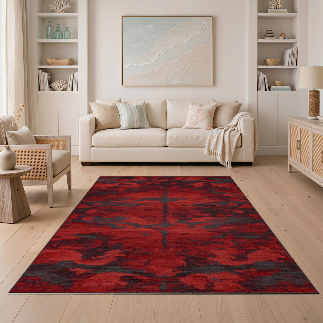 Abstract Area Red Abstract Area Rug
