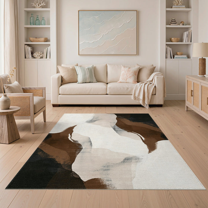 Abstract Brown Area Rug