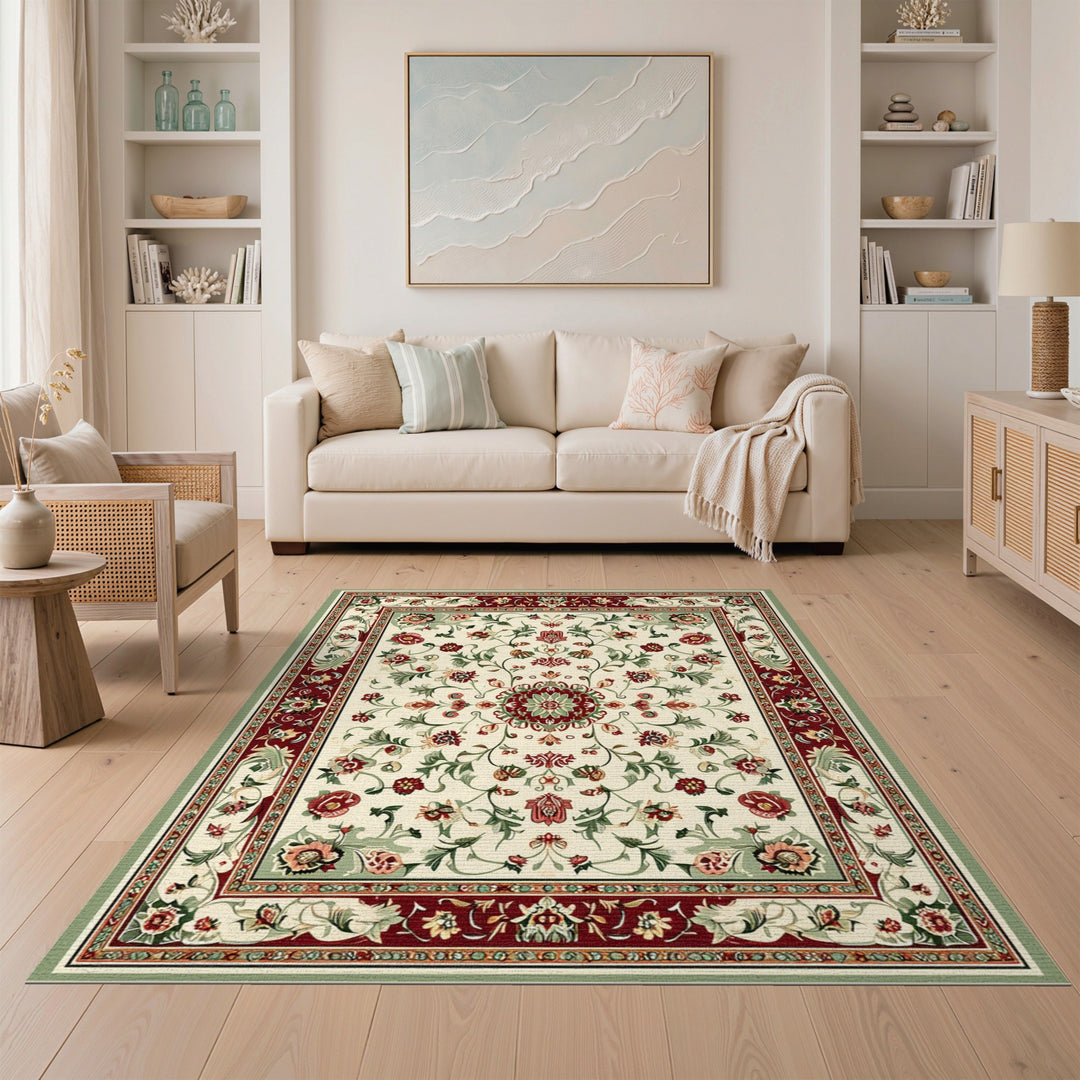 Red Floral Persian Area Rug
