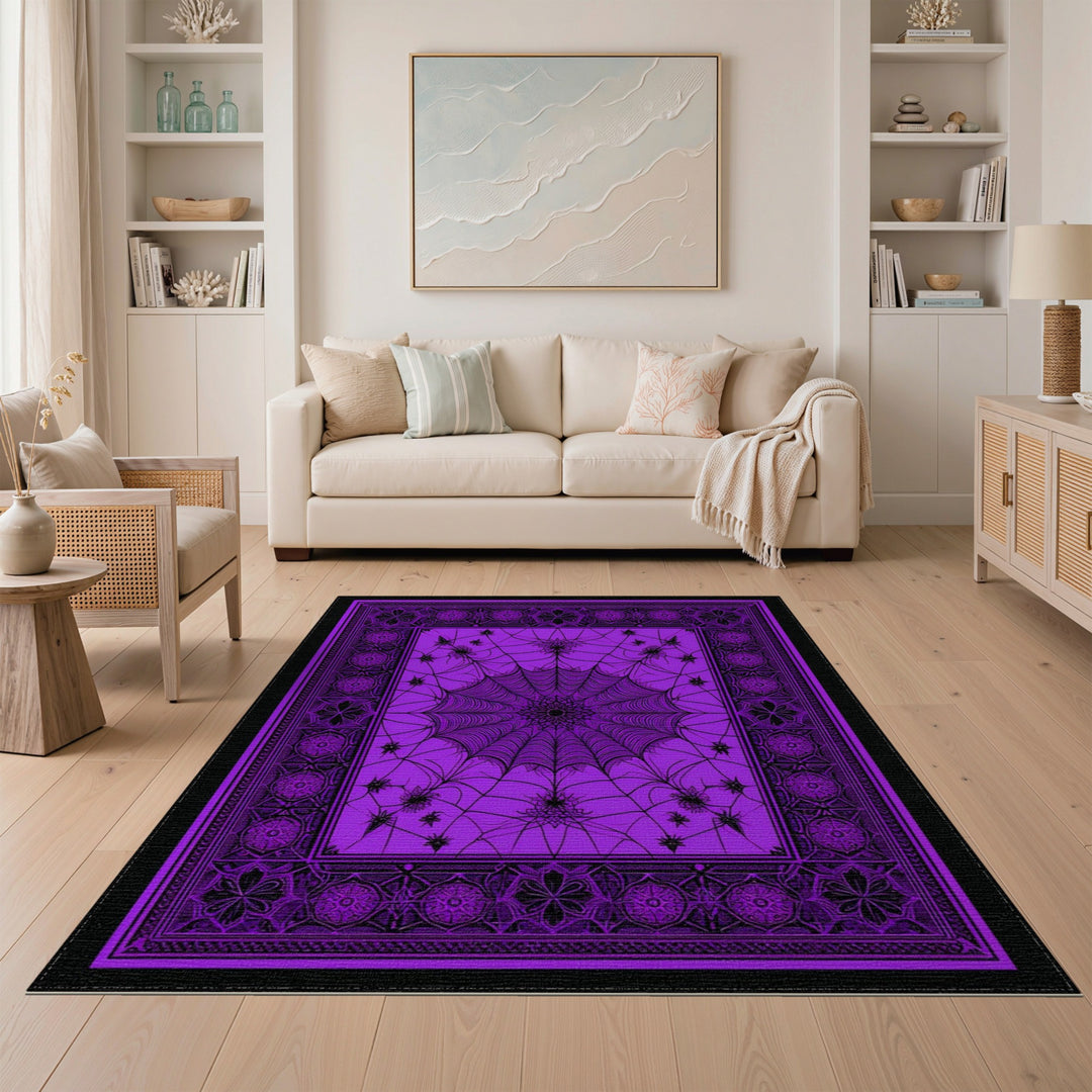 Purple Spider Web Area Rug