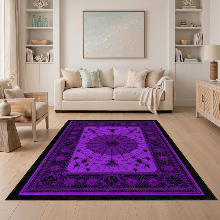 Purple Spider Web Area Rug