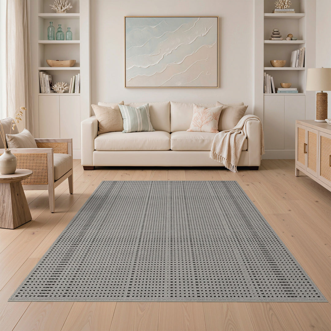 Black White Geometric Area Rug