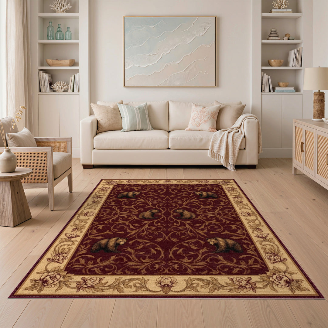 Rustic Red Bear Area Rug