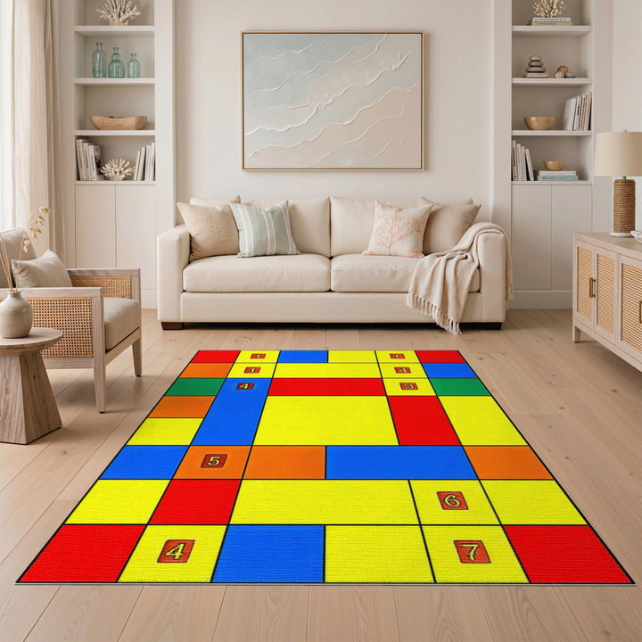 Multi-Color Geometric Kids Area Rug
