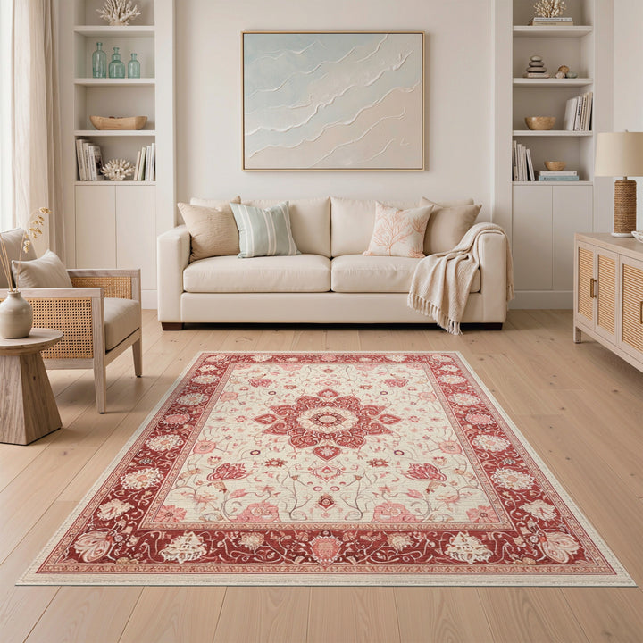 Floral Medallion Red Floral Medallion Persian Area Rug