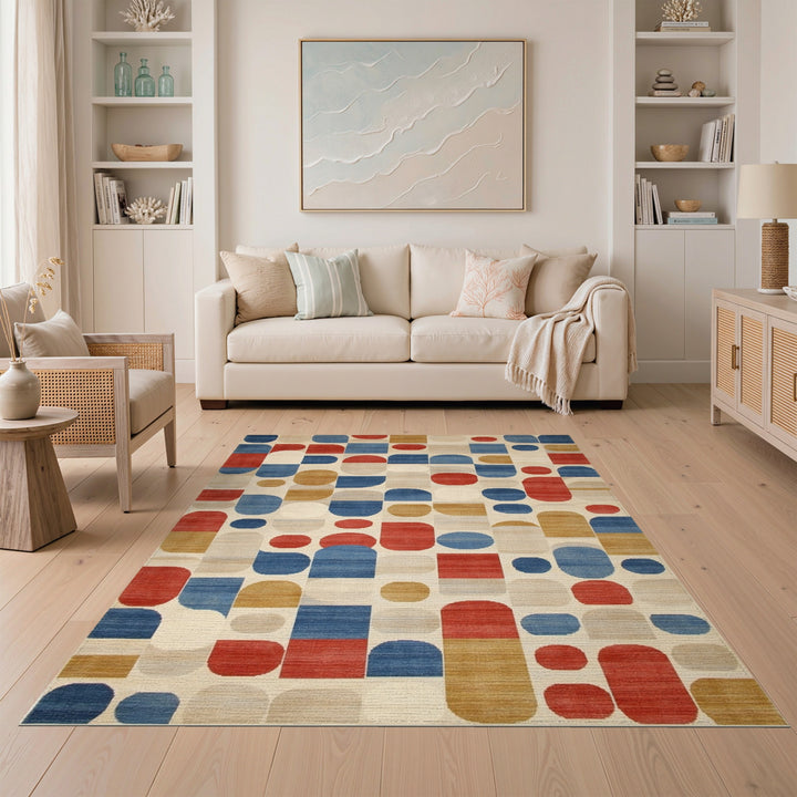 Modern Geometric Multi-Color and Patterns Area Rug