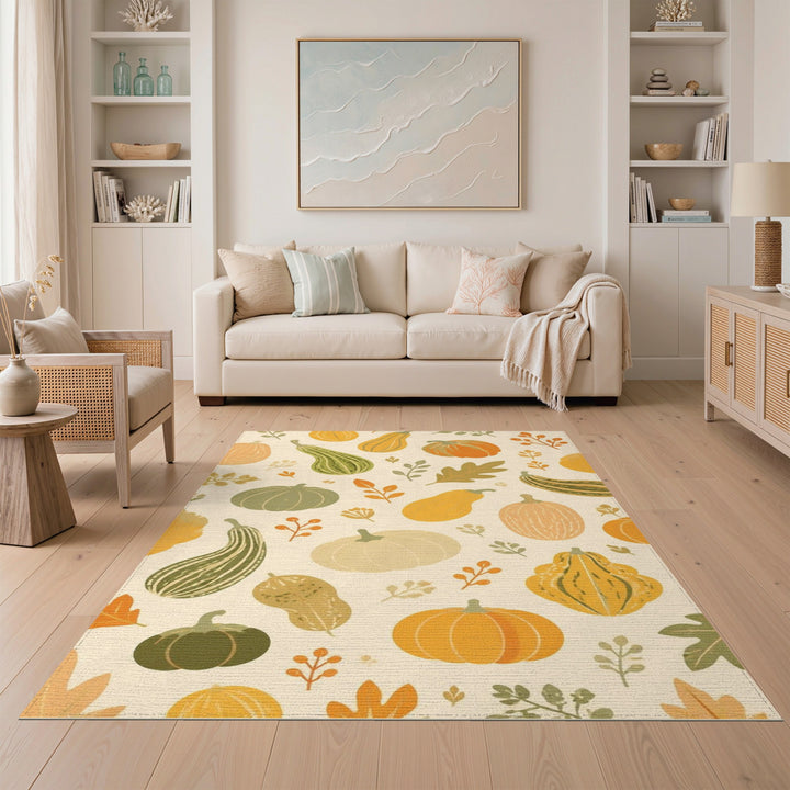 Autumn Harvest Pumpkin Area Rug