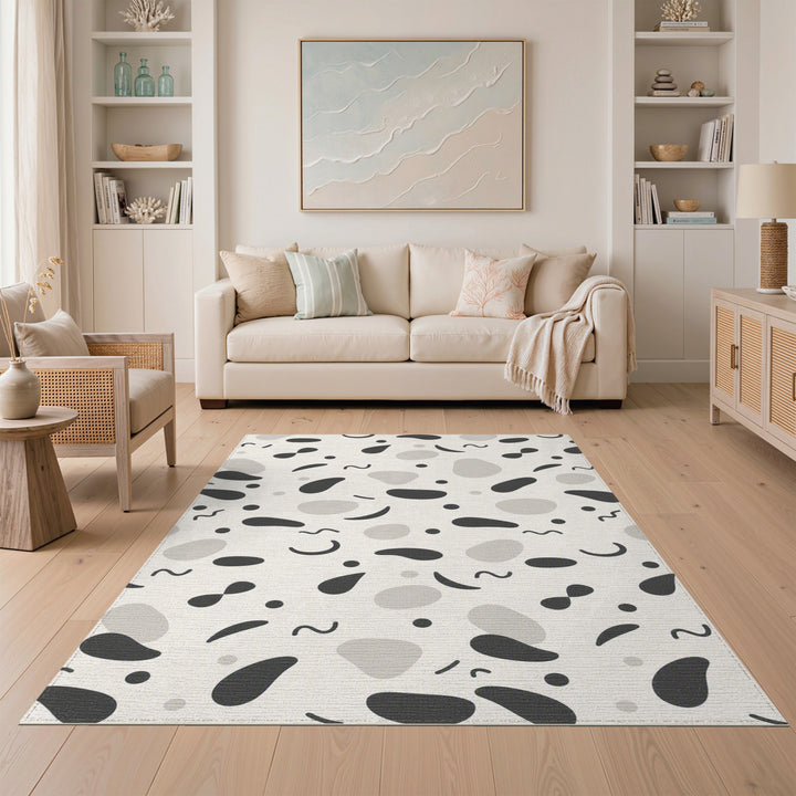 Abstract Grey Area Rug