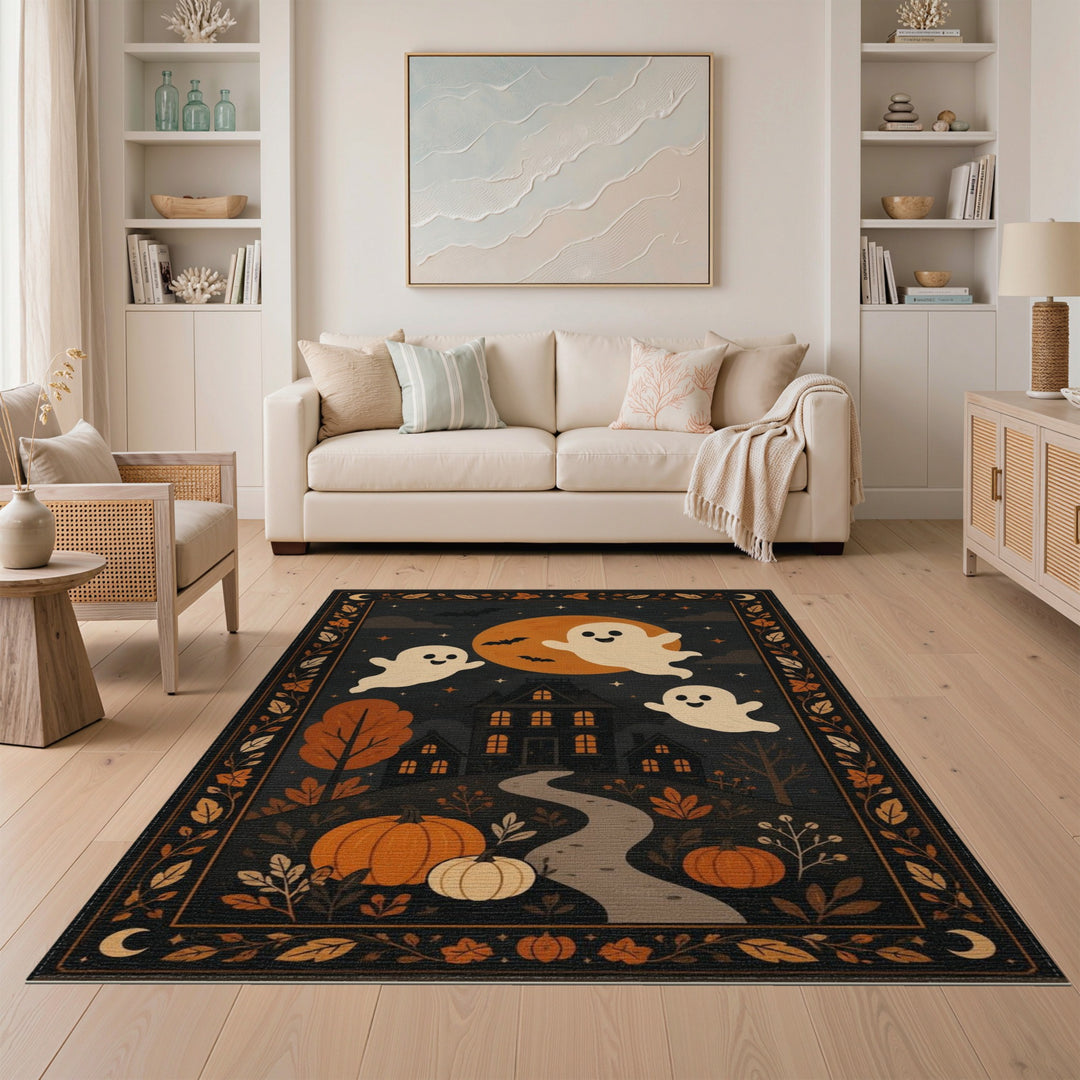 Whimsical Ghost Halloween Area Rug