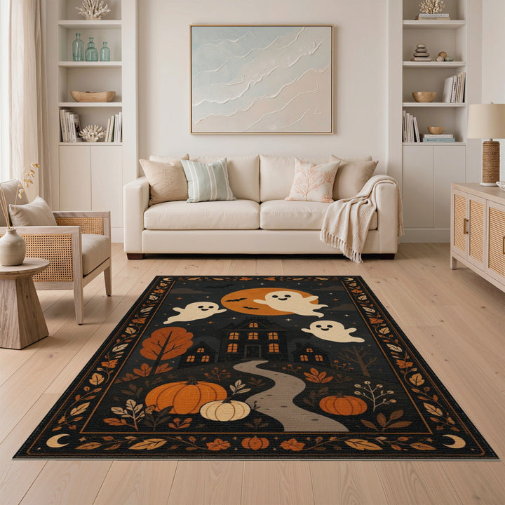 Whimsical Ghost Halloween Area Rug