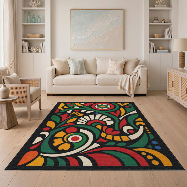 Vibrant Multi-Color Abstract Area Rug