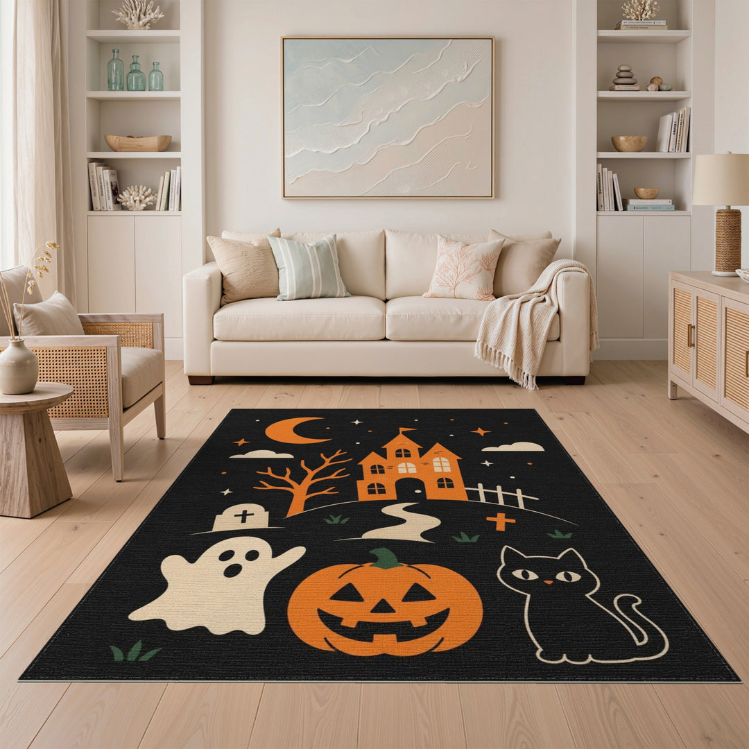 ODIKA Halloween Haunted House Kids Area Rug