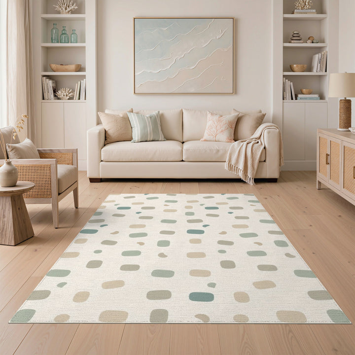Beige Neutral Abstract Area Rug