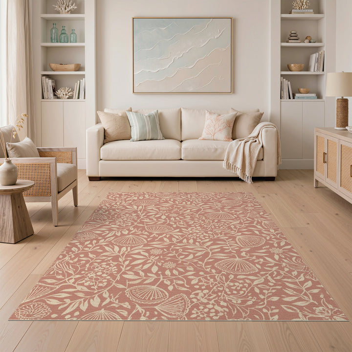 Pink Floral Vintage Area Rug