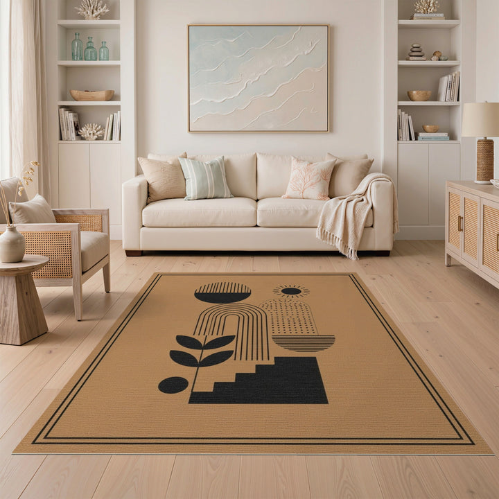 Geometric Modern Brown Geometric Modern Area Rug
