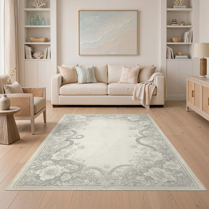 Vintage Serpent Floral Area Rug