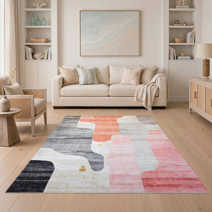 Multi-color and Patterns Abstract Coral Wave Area Rug