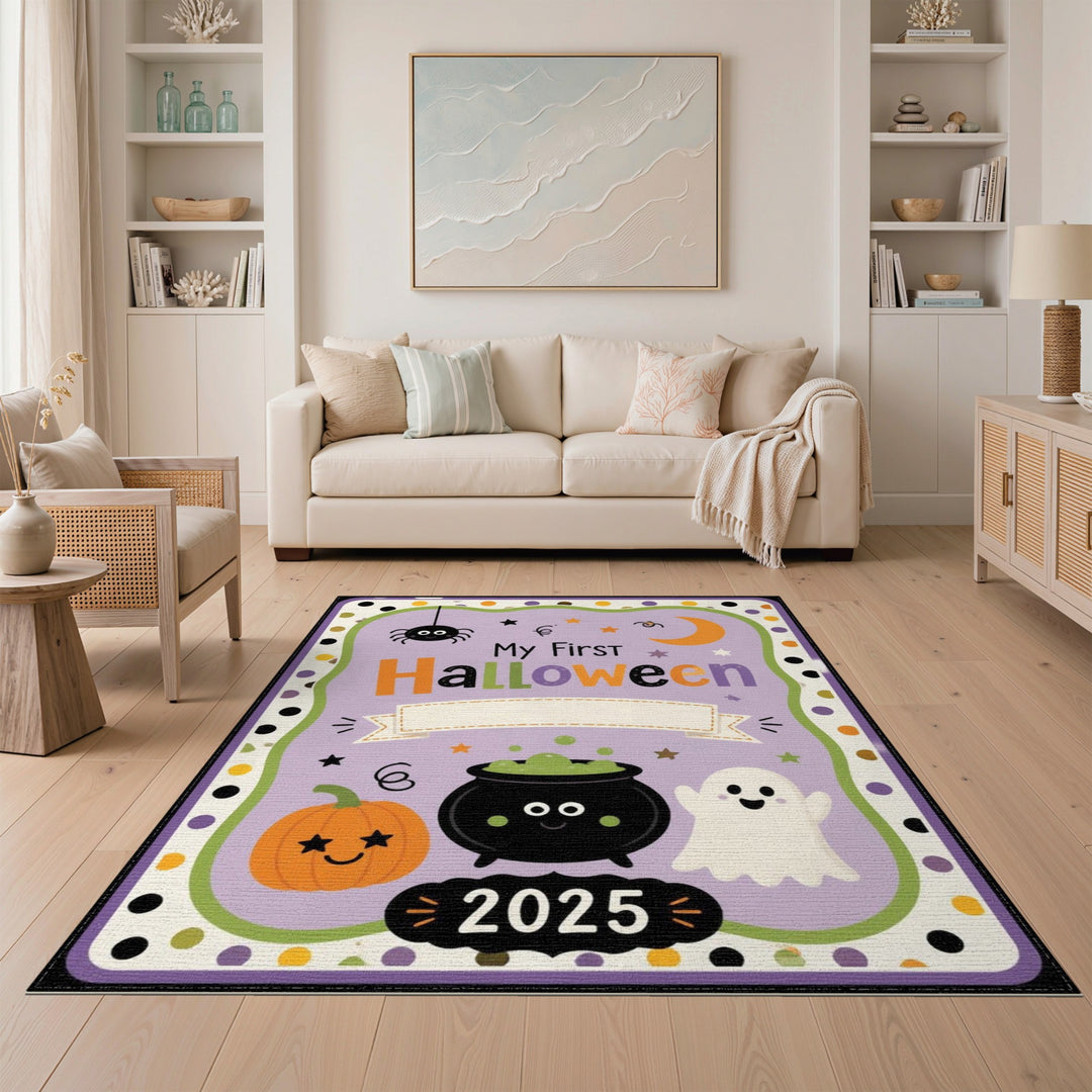 My First Halloween 2025 Kids Purple Area Rug