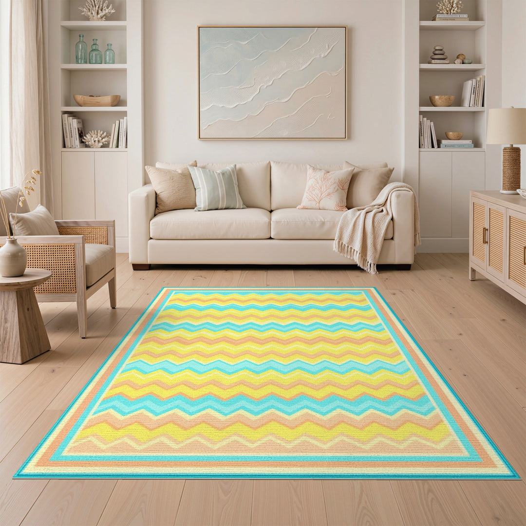 Vibrant Chevron Area Rug