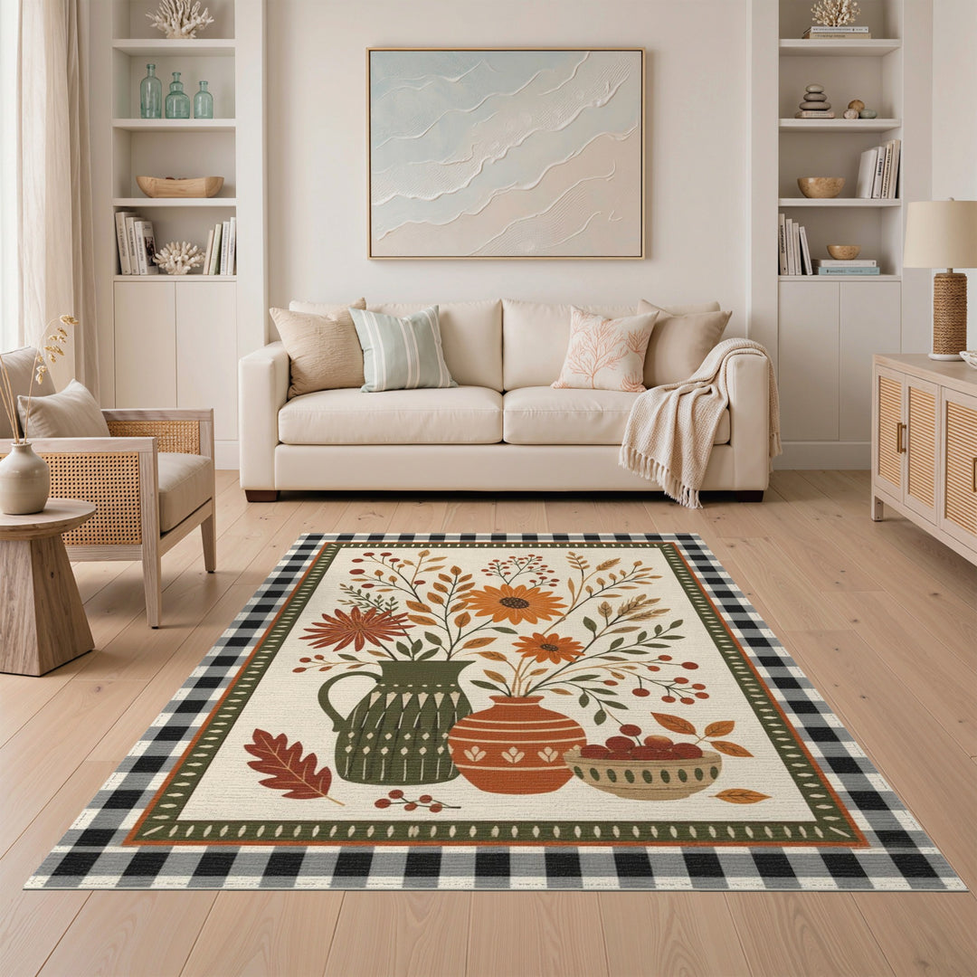 Autumn Sunflower Pitcher Area Rug