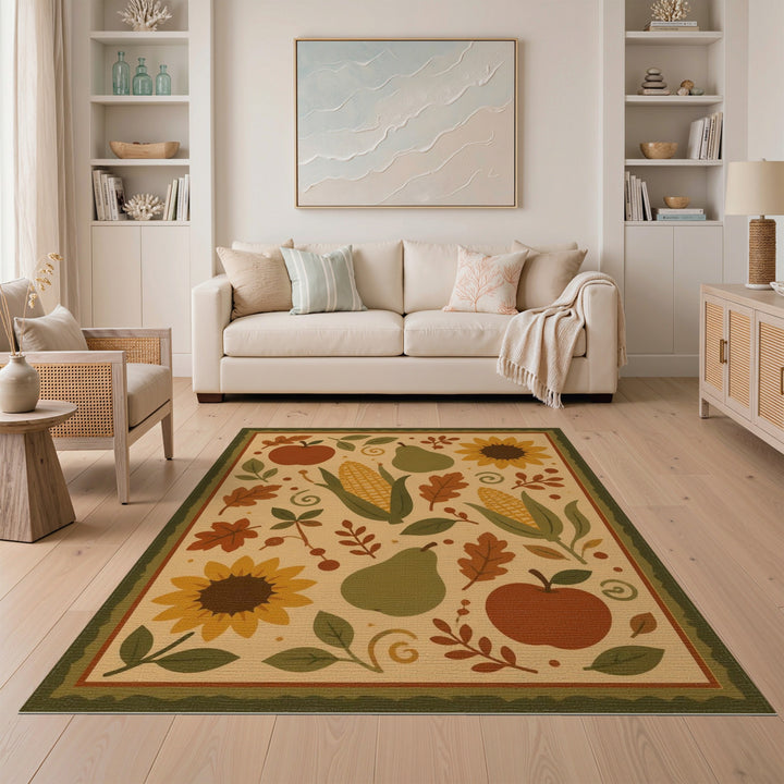 Autumn Harvest Fruit Area Rug