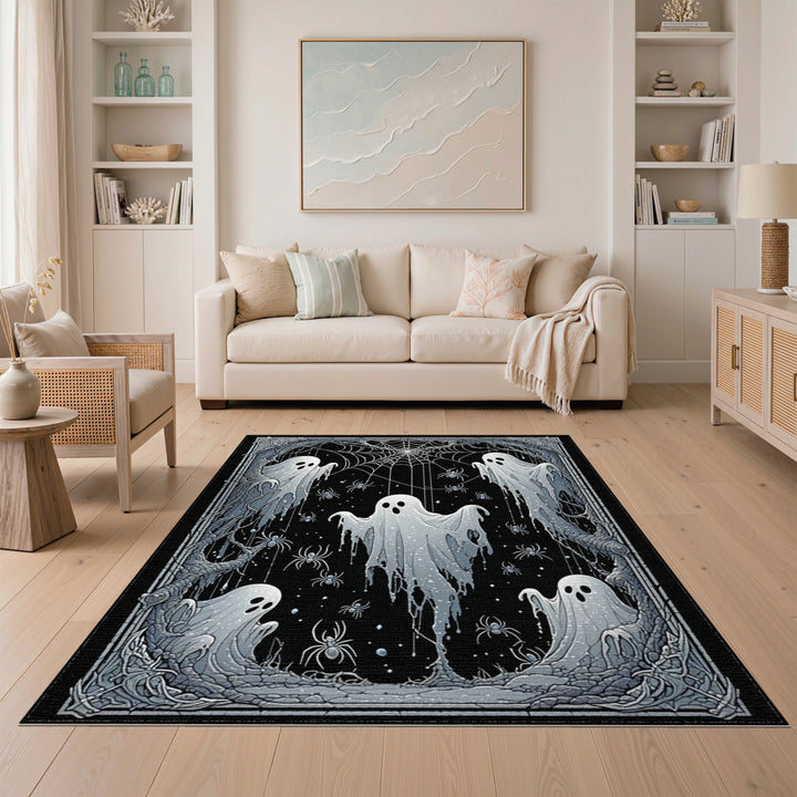 Ghostly Spirits Black White Area Rug