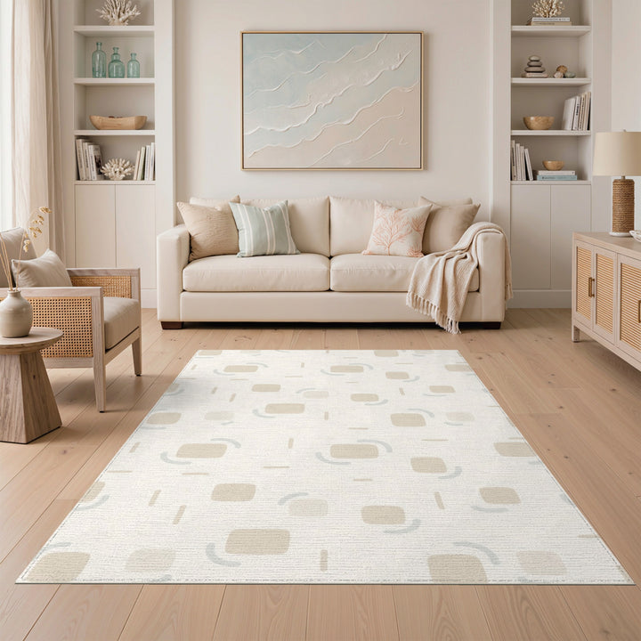 Beige Geometric Area Rug