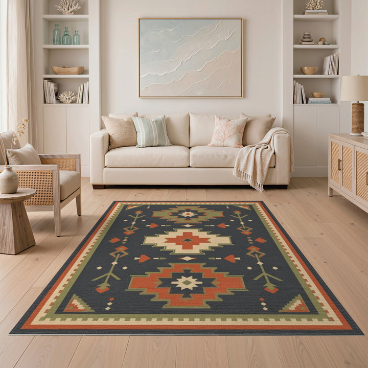 Southwestern Geometric Star Medallion Area Rug