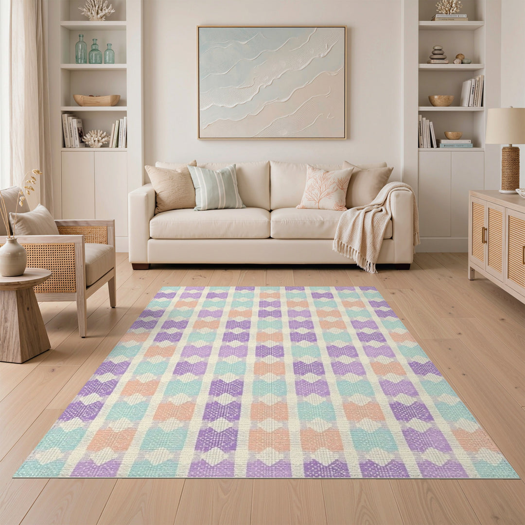 Pastel Geometric Bow Area Rug