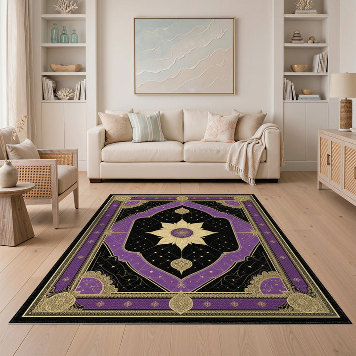 Purple Celestial Lotus Area Rug