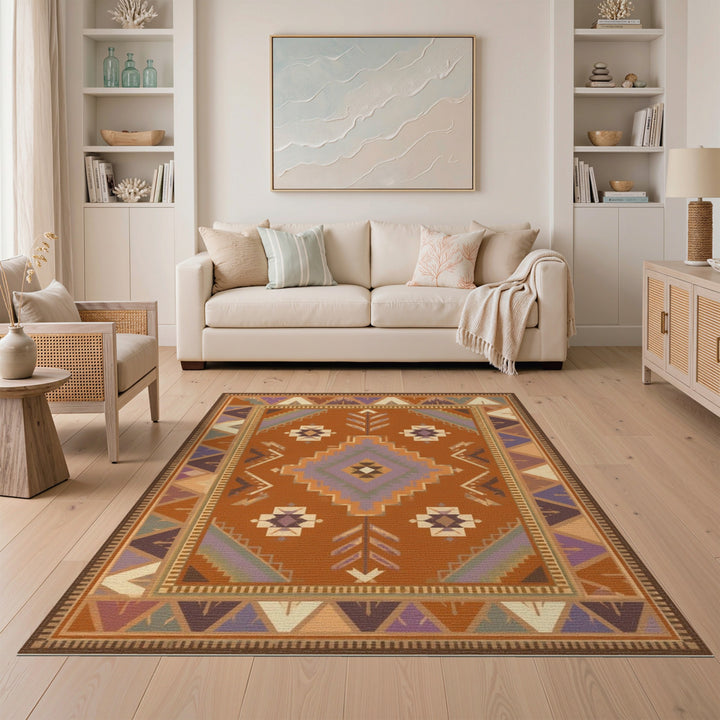 Brown Southwestern Geometric Area Rug