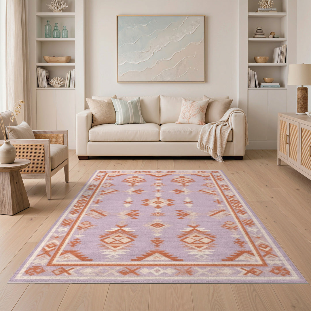 Purple Heritage Tribal Purple Area Rug
