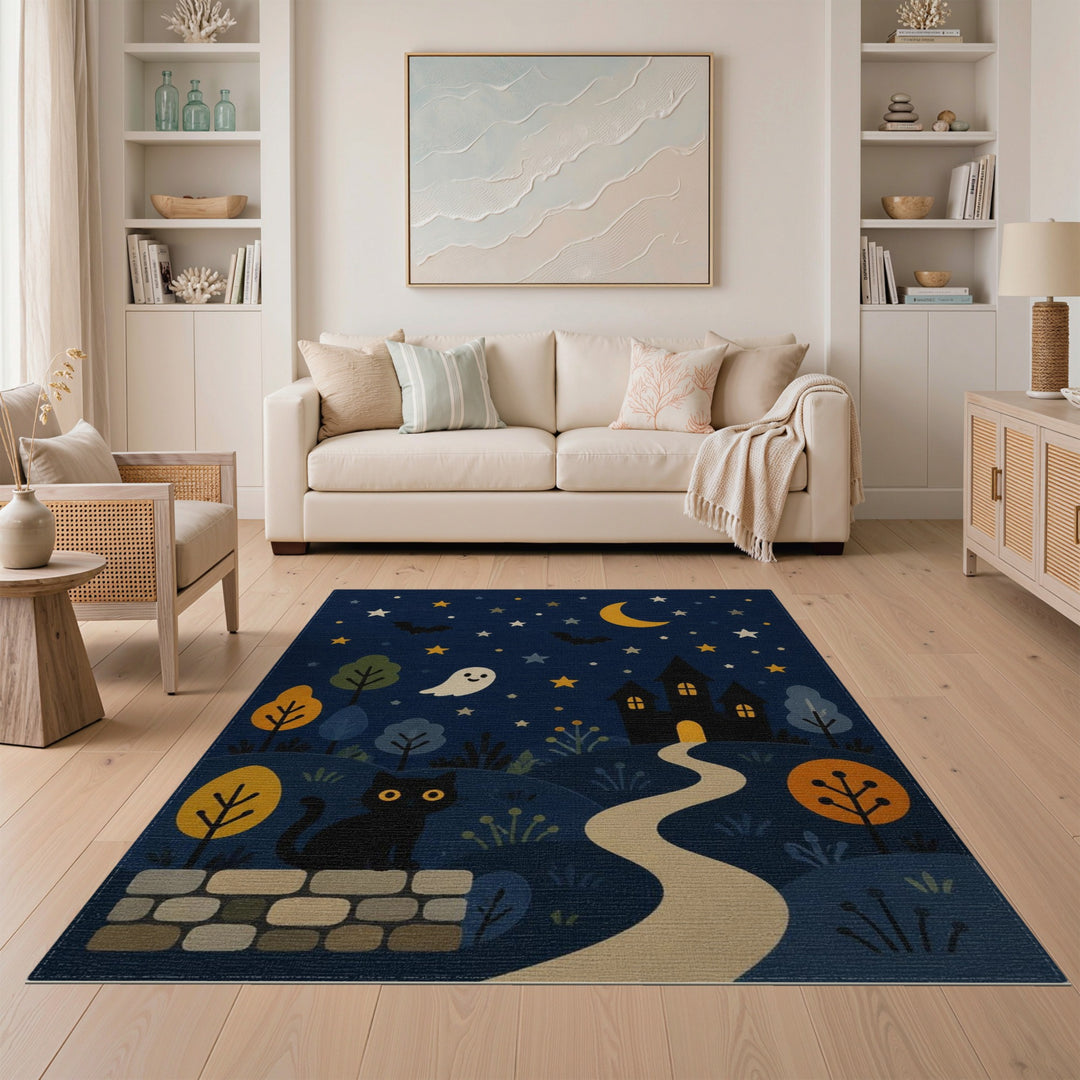 Halloween Night Kids Cartoon Area Rug