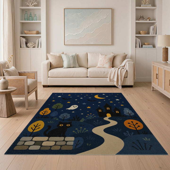 Halloween Night Kids Cartoon Area Rug