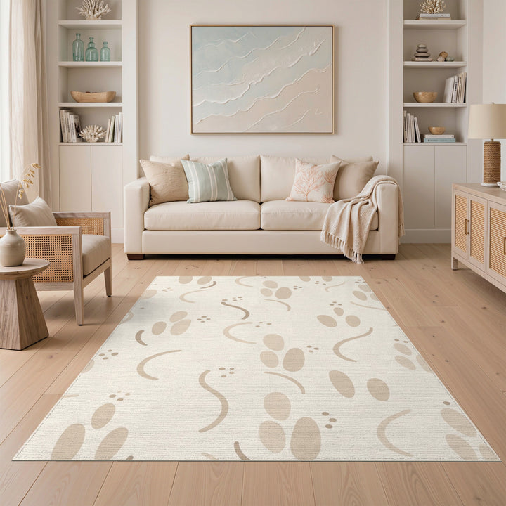 Beige Abstract Area Rug