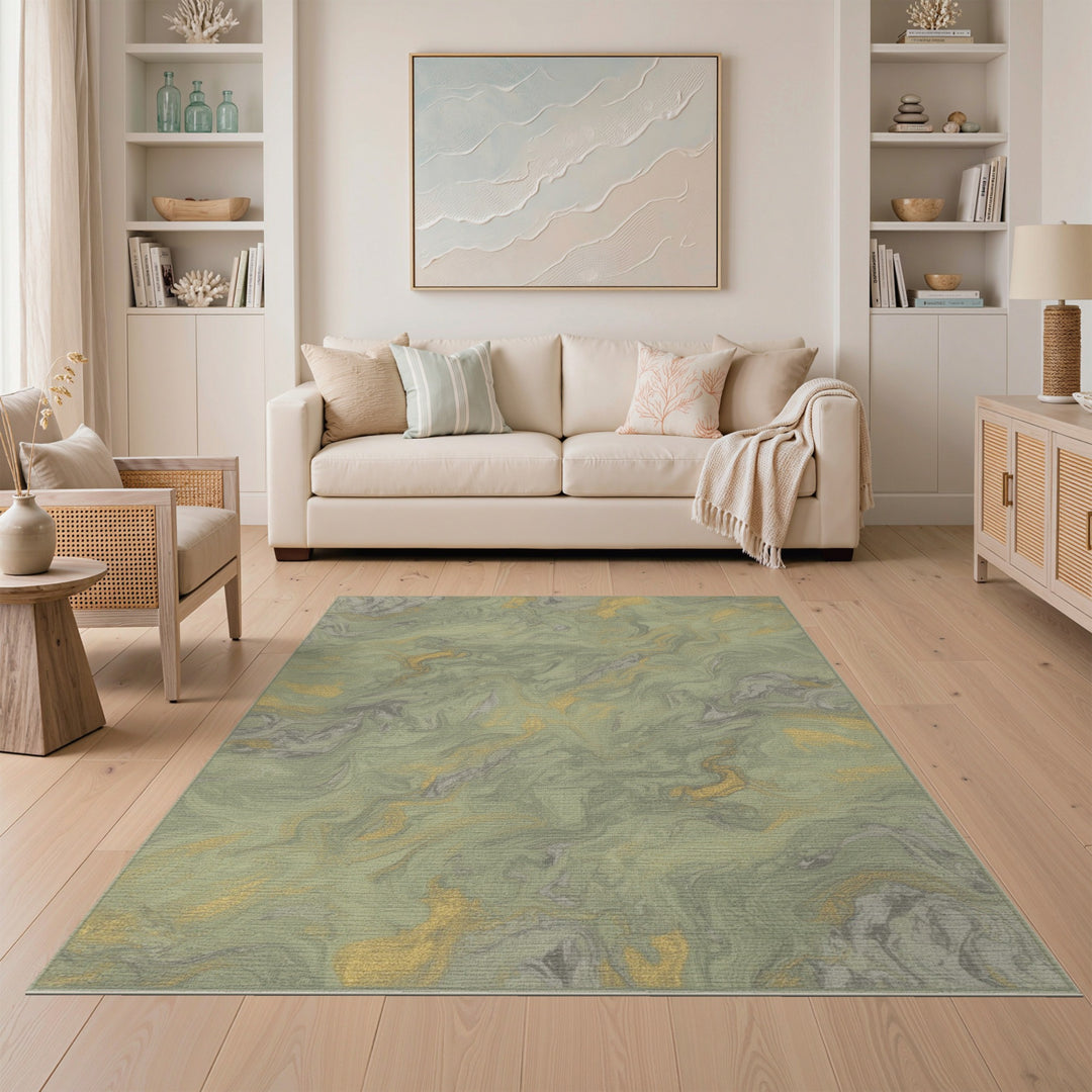 Green Marble Green Marble Swirl Area Rug