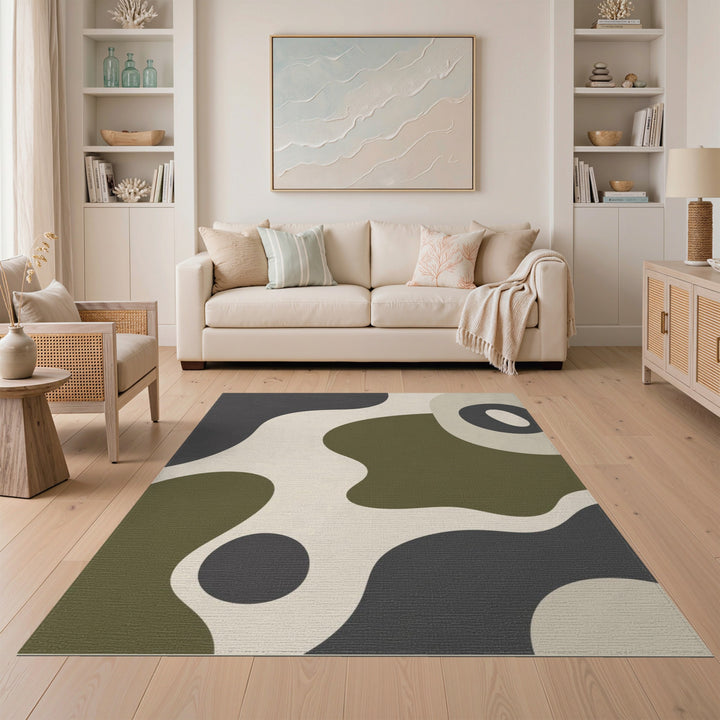 Beige and Neutral Abstract Area Abstract Beige Neutral Area Rug