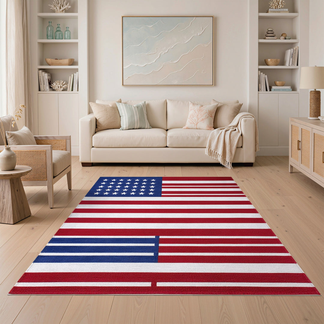 American Flag Washable Area Rug