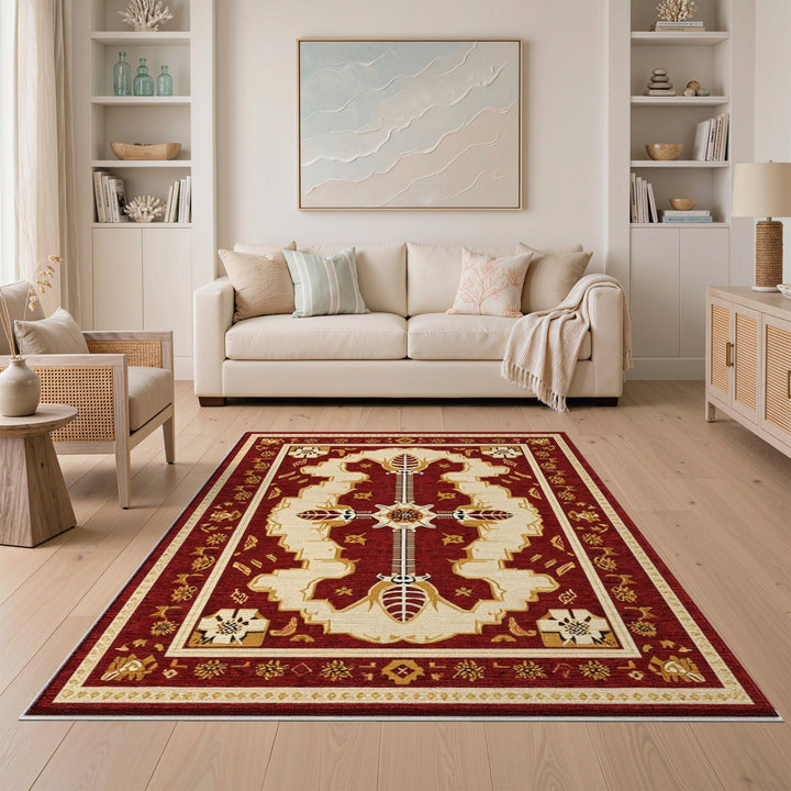 Red Persian Medallion Area Rug