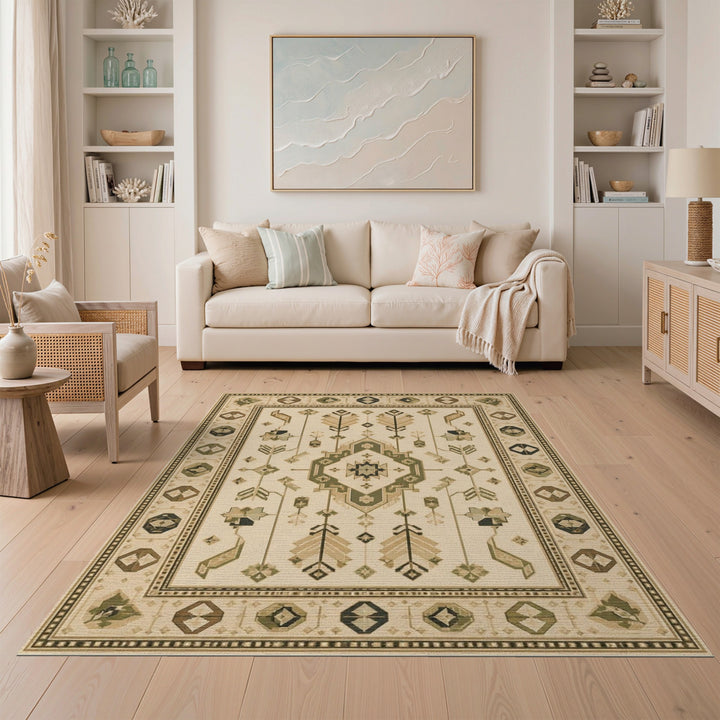 Southwestern Beige Geometric Area Rug