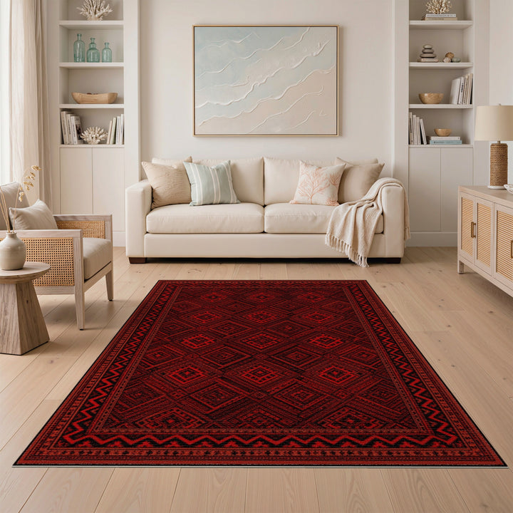 ODIKA Red Heritage Tribal Area Rug