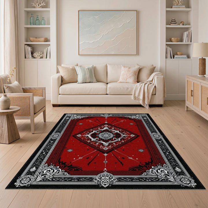 Traditional Persian Red Ornate Medallion Area Rug