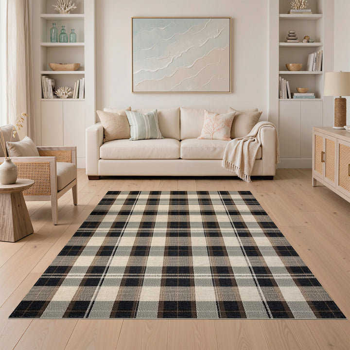 Black and White Buffalo Plaid Area Rug