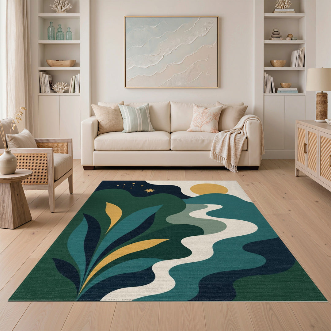 Starry River Abstract Area Rug